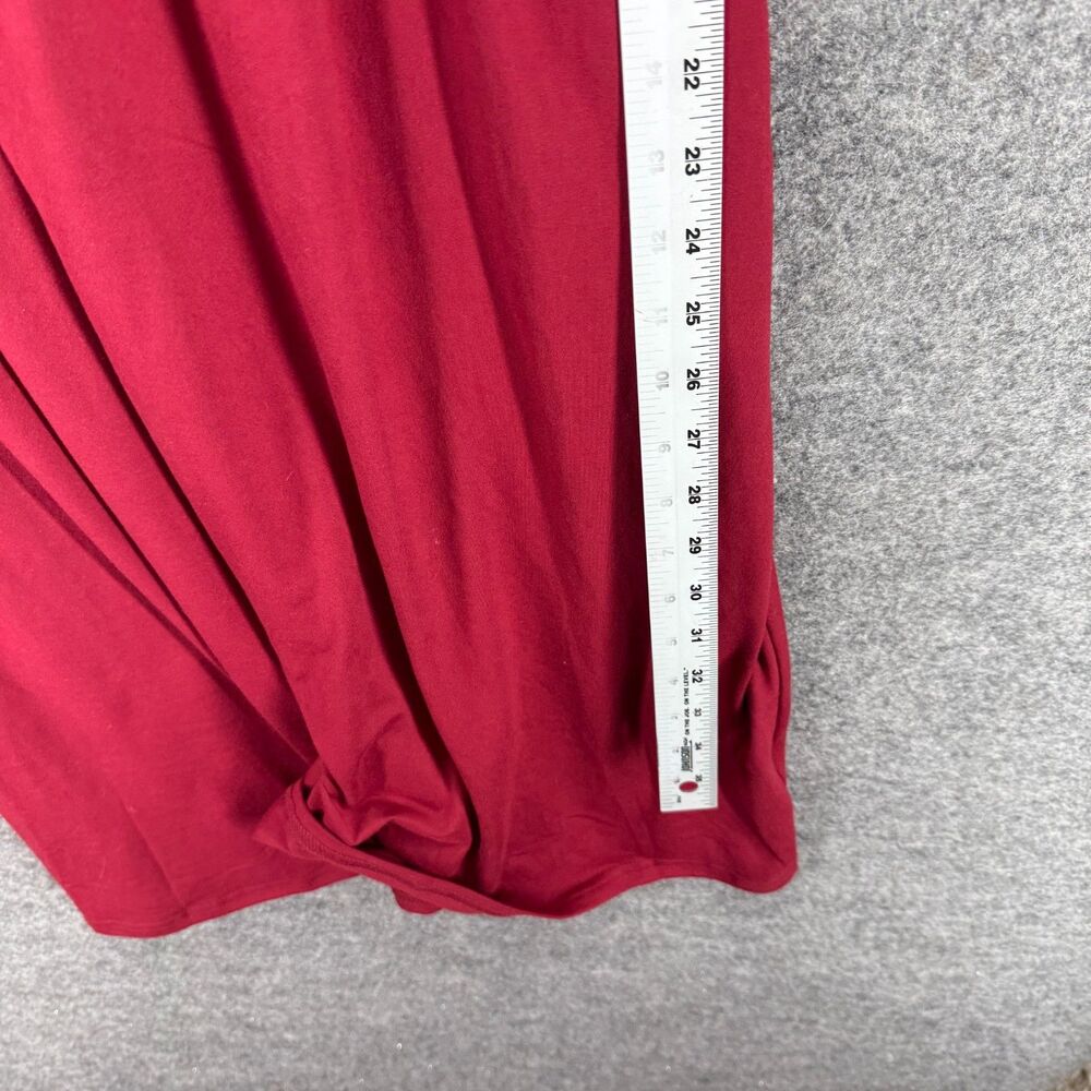 New Allegrace Dress Women 1X Plus Red Sheath Midi Short Sleeve Rayon Casual - Picture 8 of 9